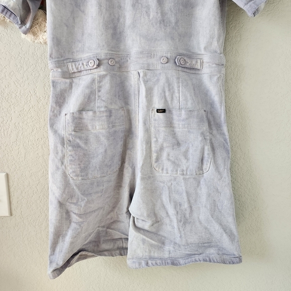 Lee Union Alls Acid Wash Purple Short Sleeve Romper Shortalls Basics Boho M - Picture 10 of 12